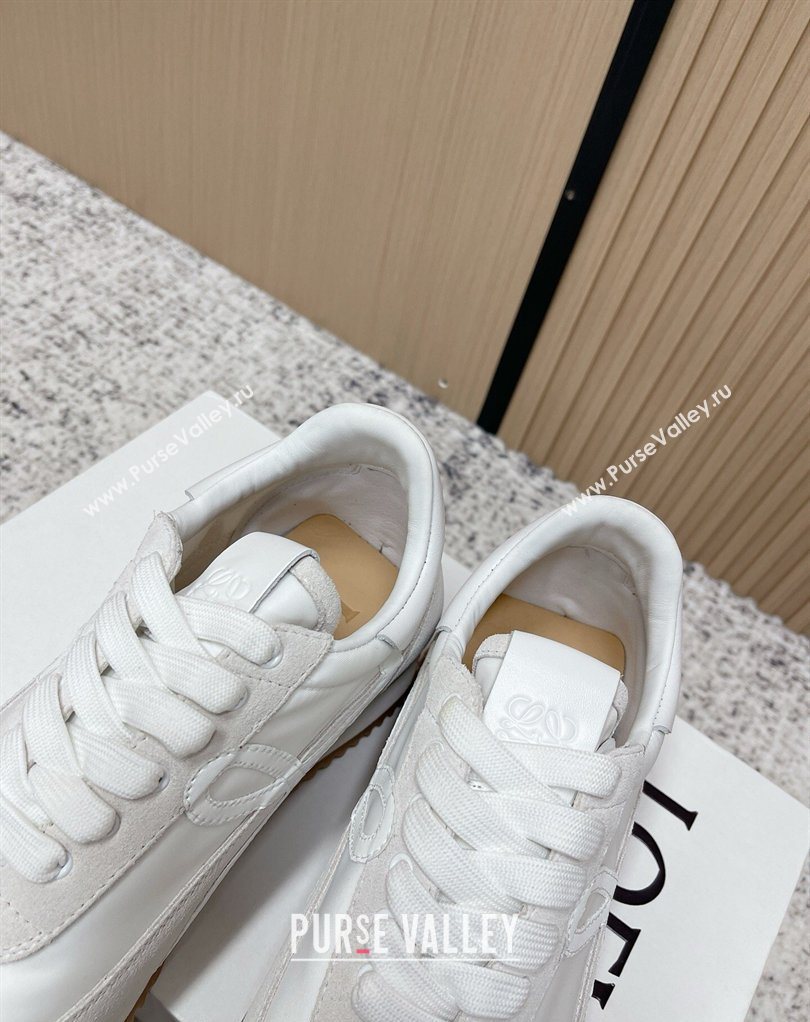 Loewe Flow Runner Sneakers in Nylon and Suede White/Grey 1 2026 0226 (MD-260226012)
