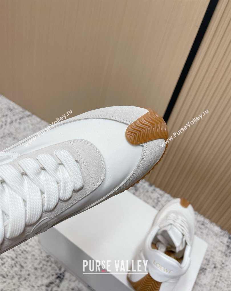 Loewe Flow Runner Sneakers in Nylon and Suede White/Grey 1 2026 0226 (MD-260226012)
