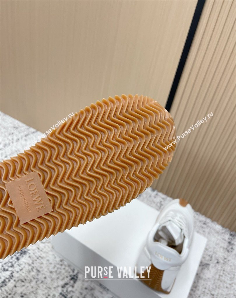 Loewe Flow Runner Sneakers in Nylon and Suede White/Grey 1 2026 0226 (MD-260226012)