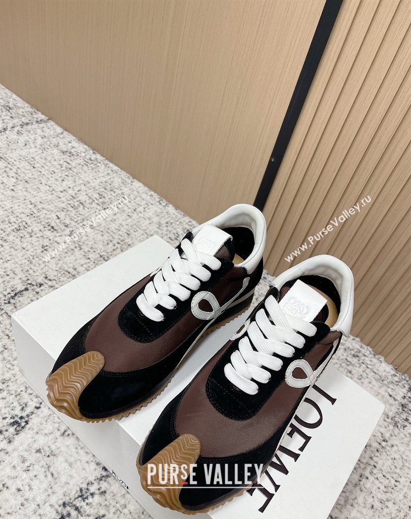 Loewe Flow Runner Sneakers in Nylon and Suede Brown 12 2026 0226 (MD-260226022)