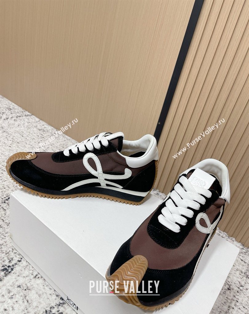 Loewe Flow Runner Sneakers in Nylon and Suede Brown 12 2026 0226 (MD-260226022)