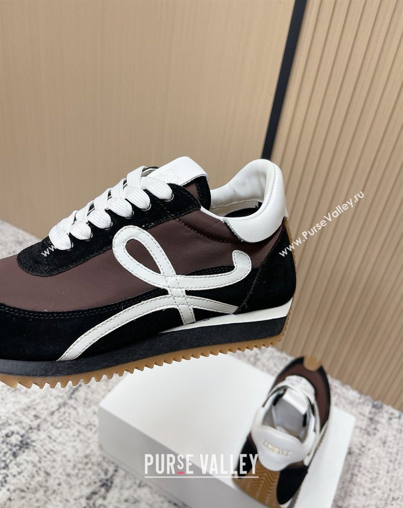Loewe Flow Runner Sneakers in Nylon and Suede Brown 12 2026 0226 (MD-260226022)