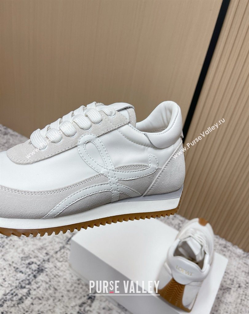 Loewe Flow Runner Sneakers in Nylon and Suede White/Grey 1 2026 0226 (MD-260226012)