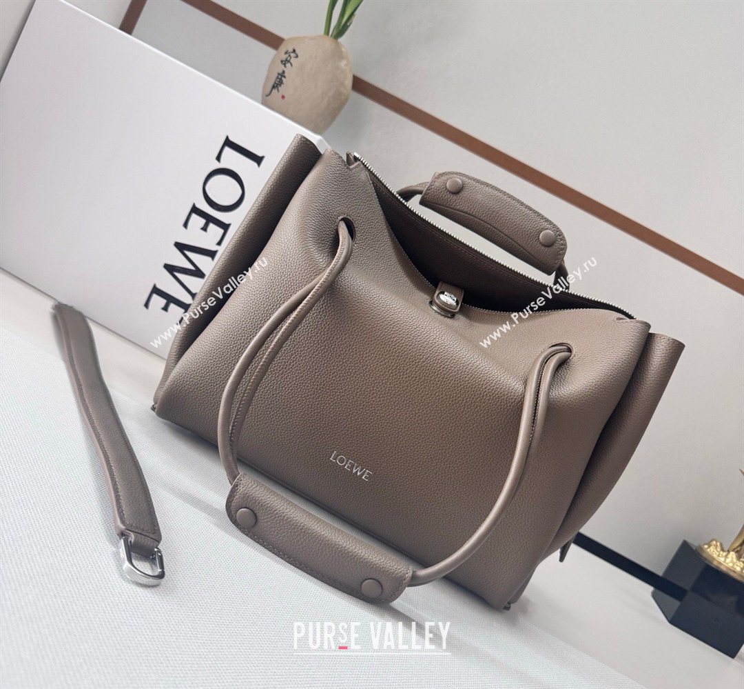 Loewe Medium Madrid bag in supple grained calfskin Taupe 20265 052451 (nana-260407070)