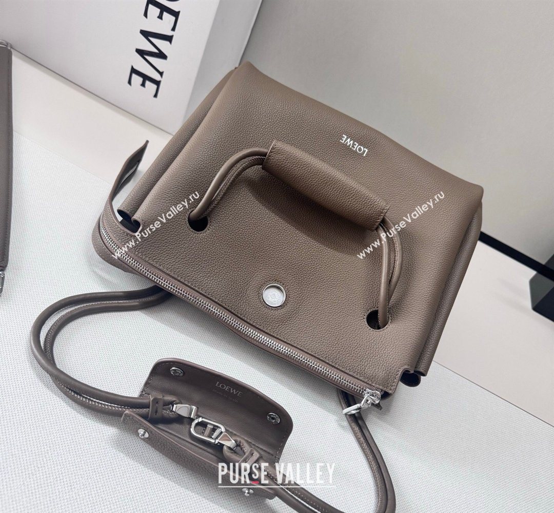 Loewe Medium Madrid bag in supple grained calfskin Taupe 20265 052451 (nana-260407070)