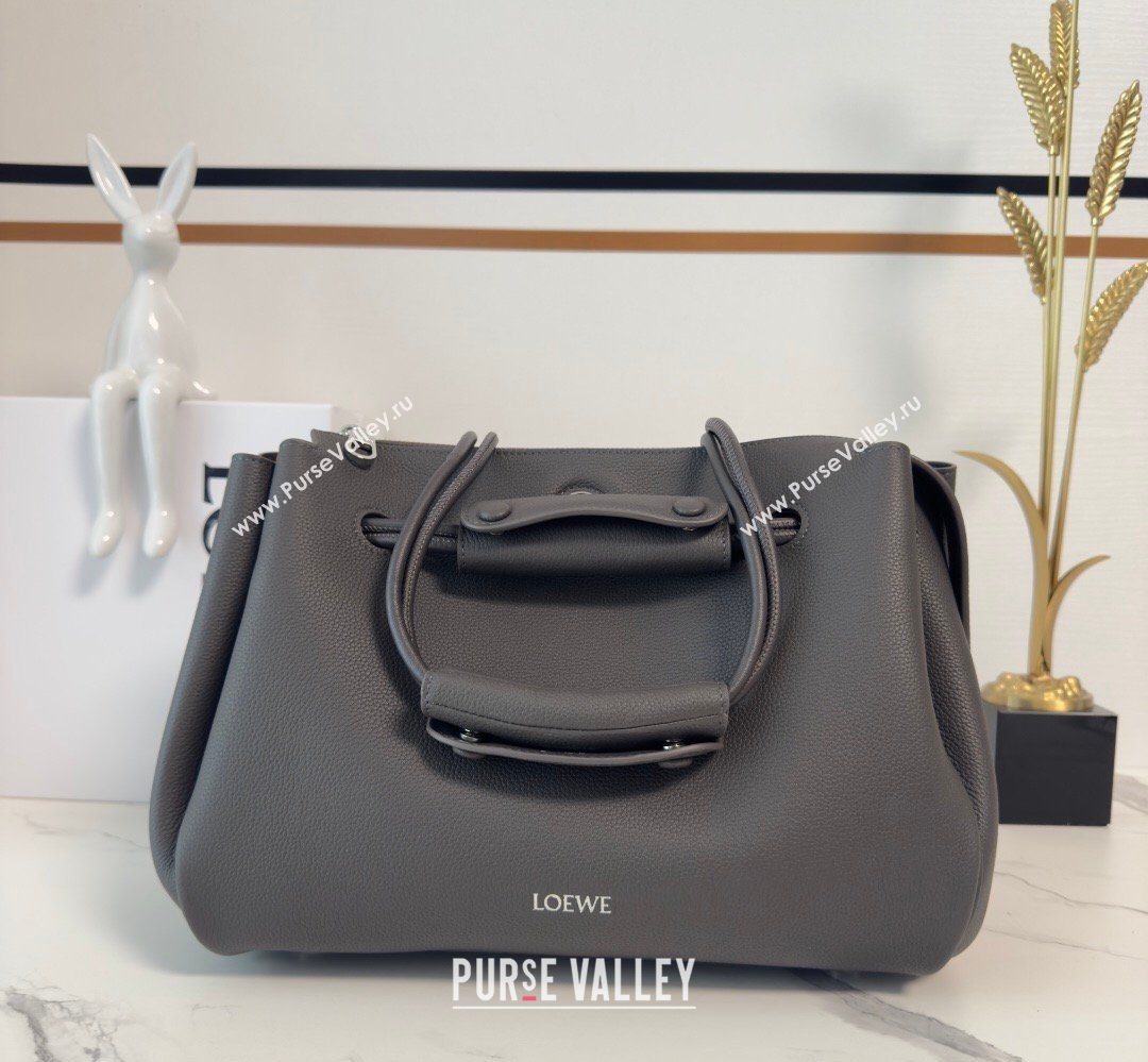 Loewe Medium Madrid bag in supple grained calfskin Dark Grey 20265 052451 (nana-260407071)
