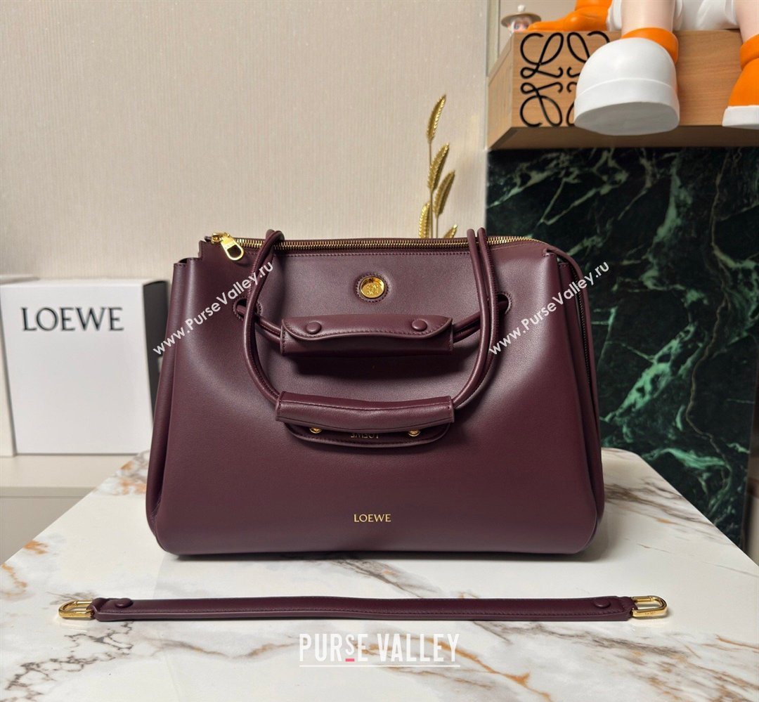 Loewe Large Madrid bag in supple calfskin leather Dark Burgundy 2026 052510 (nana-260407073)