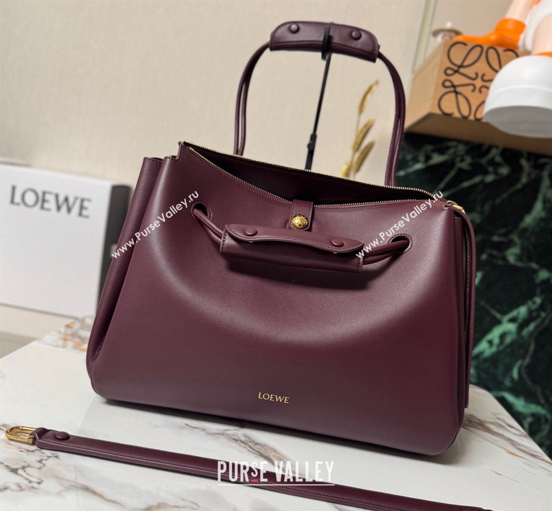 Loewe Large Madrid bag in supple calfskin leather Dark Burgundy 2026 052510 (nana-260407073)