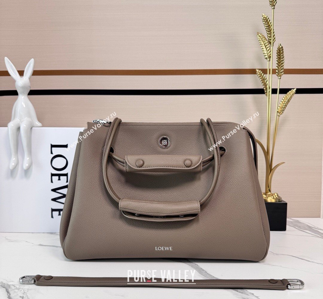 Loewe Large Madrid bag in supple calfskin leather Taupe 2026 052510 (nana-260407076)