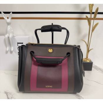 Loewe Medium Madrid bag in supple calfskin leather Black/Brown/Pink 2026 062451 (nana-260407077)