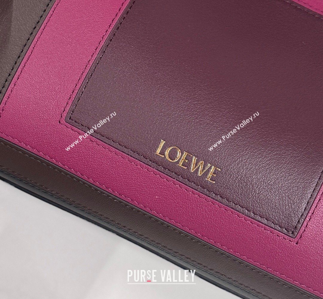 Loewe Medium Madrid bag in supple calfskin leather Black/Brown/Pink 2026 062451 (nana-260407077)