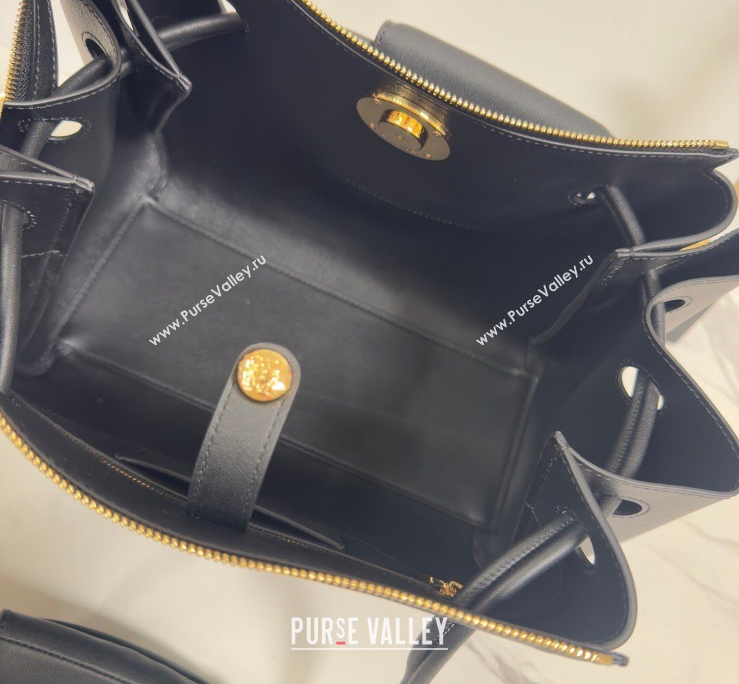 Loewe Medium Madrid bag in supple calfskin leather Black/Brown/Pink 2026 062451 (nana-260407077)