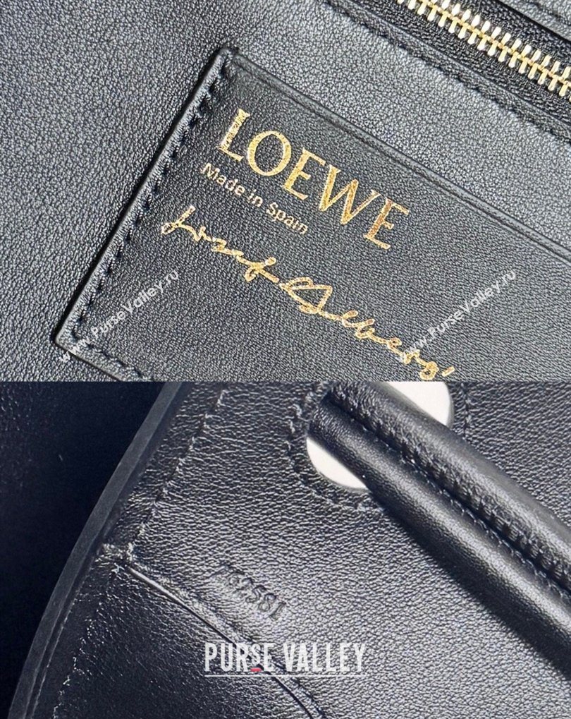 Loewe Medium Madrid bag in supple calfskin leather Black/Brown/Pink 2026 062451 (nana-260407077)