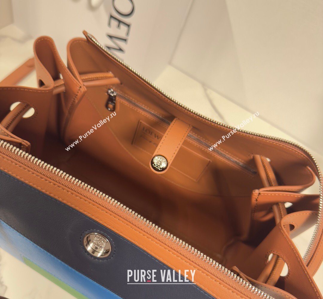 Loewe Medium Madrid bag in supple calfskin leather Caramel/Bright Green 2026 062451 (nana-260407078)