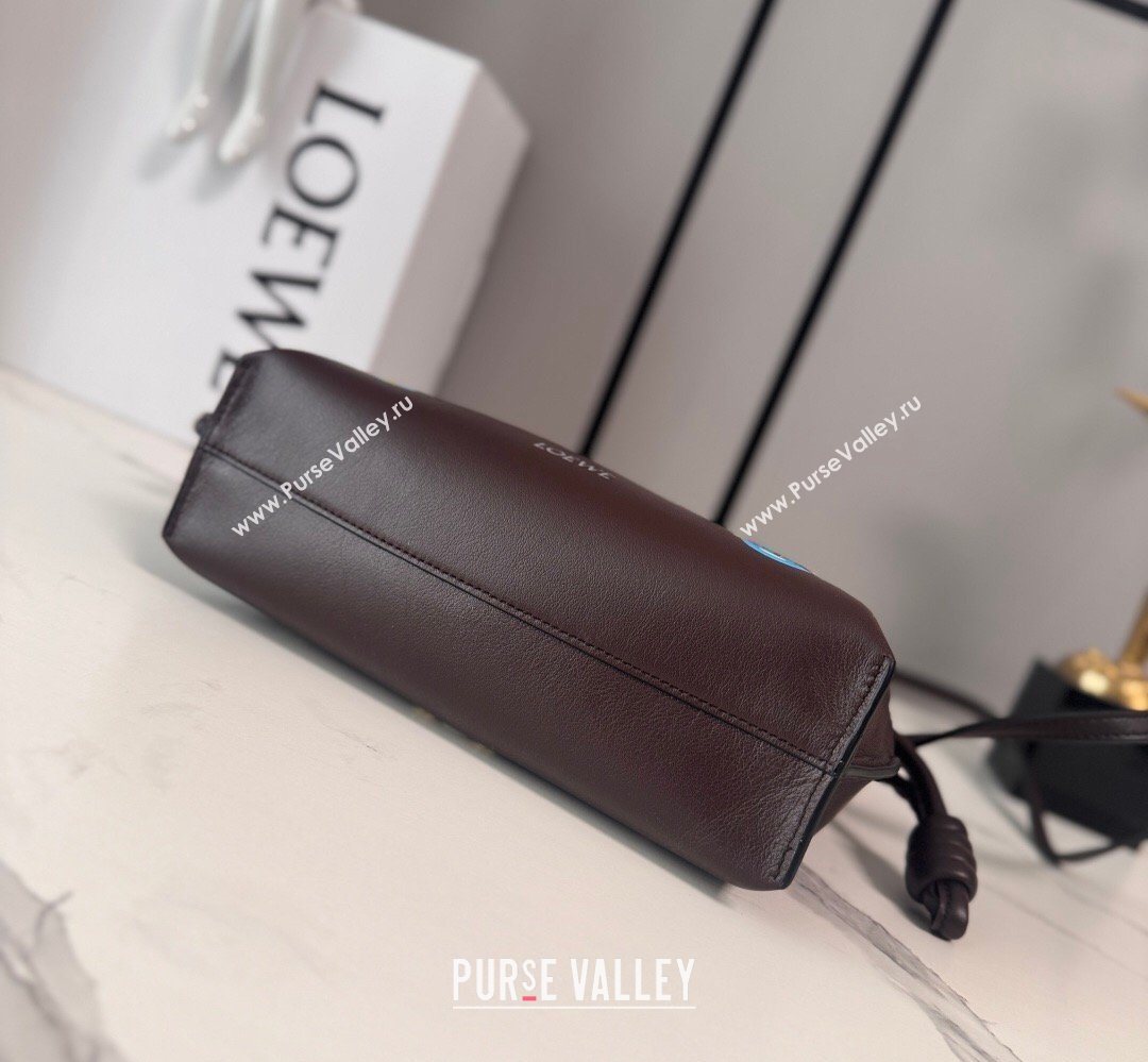 Louis Wain x Loewe Mini Flamenco Clutch in Cat Embroidered Nappa Calfskin Leather Brown 2026 (Ys-260407057)