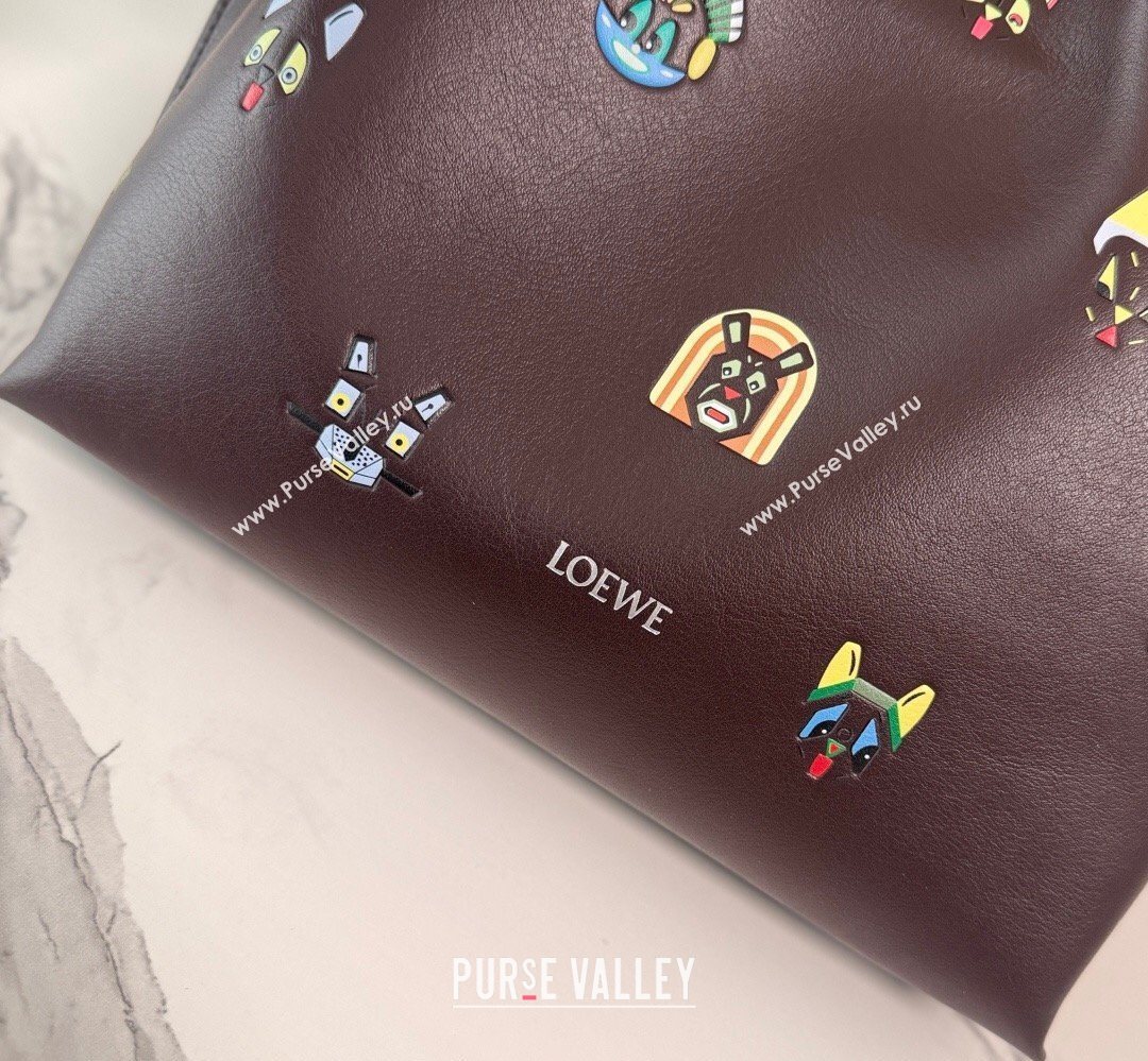 Louis Wain x Loewe Medium Flamenco Clutch in Cat Embroidered Nappa Calfskin Leather Brown 2026 (Ys-260407062)