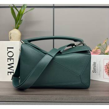 Loewe Large Puzzle Edge bag in soft grained calfskin Dark Green 2026 052446 (Ys-260407082)