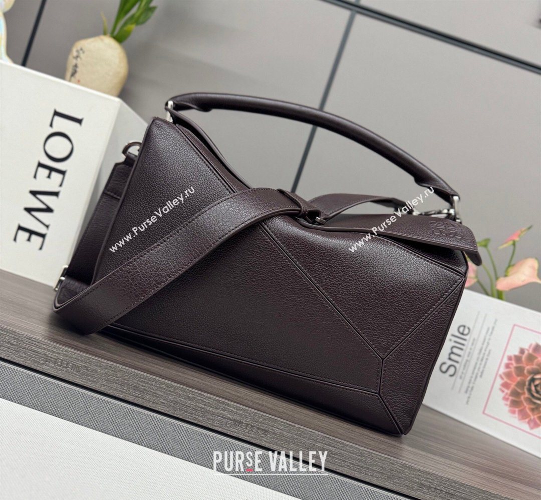 Loewe Large Puzzle Edge bag in soft grained calfskin Cinnabar Red 2026 052446 (Ys-260407084)