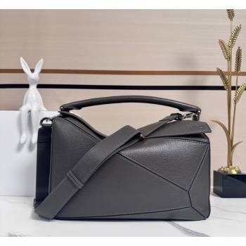 Loewe Large Puzzle Edge bag in soft grained calfskin Dark Grey 2026 052446 (Ys-260407085)
