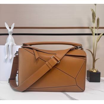 Loewe Large Puzzle Edge bag in soft grained calfskin Canyon Brown 2026 052446 (Ys-260407087)