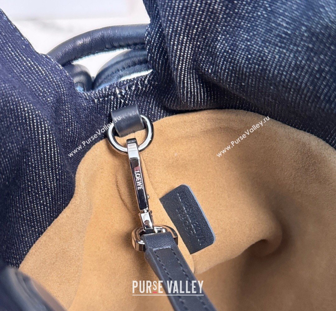 Louis Wain x Loewe Mini Flamenco Clutch in Cat Embroidered Denim Blue 2026 (Ys-260407059)