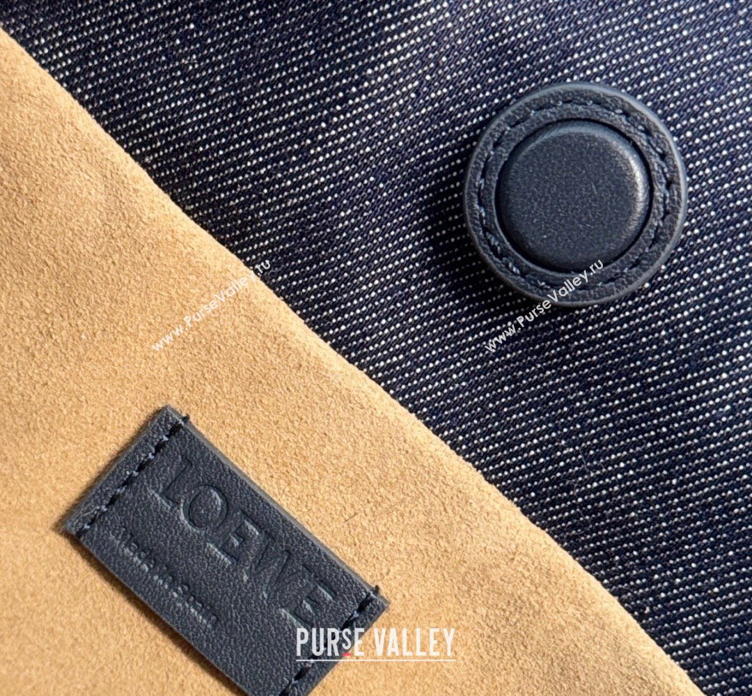 Louis Wain x Loewe Mini Flamenco Clutch in Cat Embroidered Denim Blue 2026 (Ys-260407059)