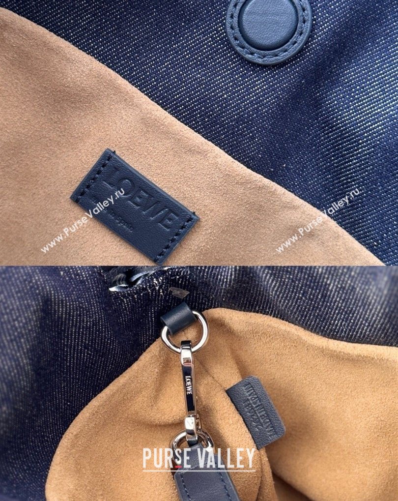 Louis Wain x Loewe Medium Flamenco Clutch in Cat Embroidered Denim Blue 2026 (Ys-260407060)