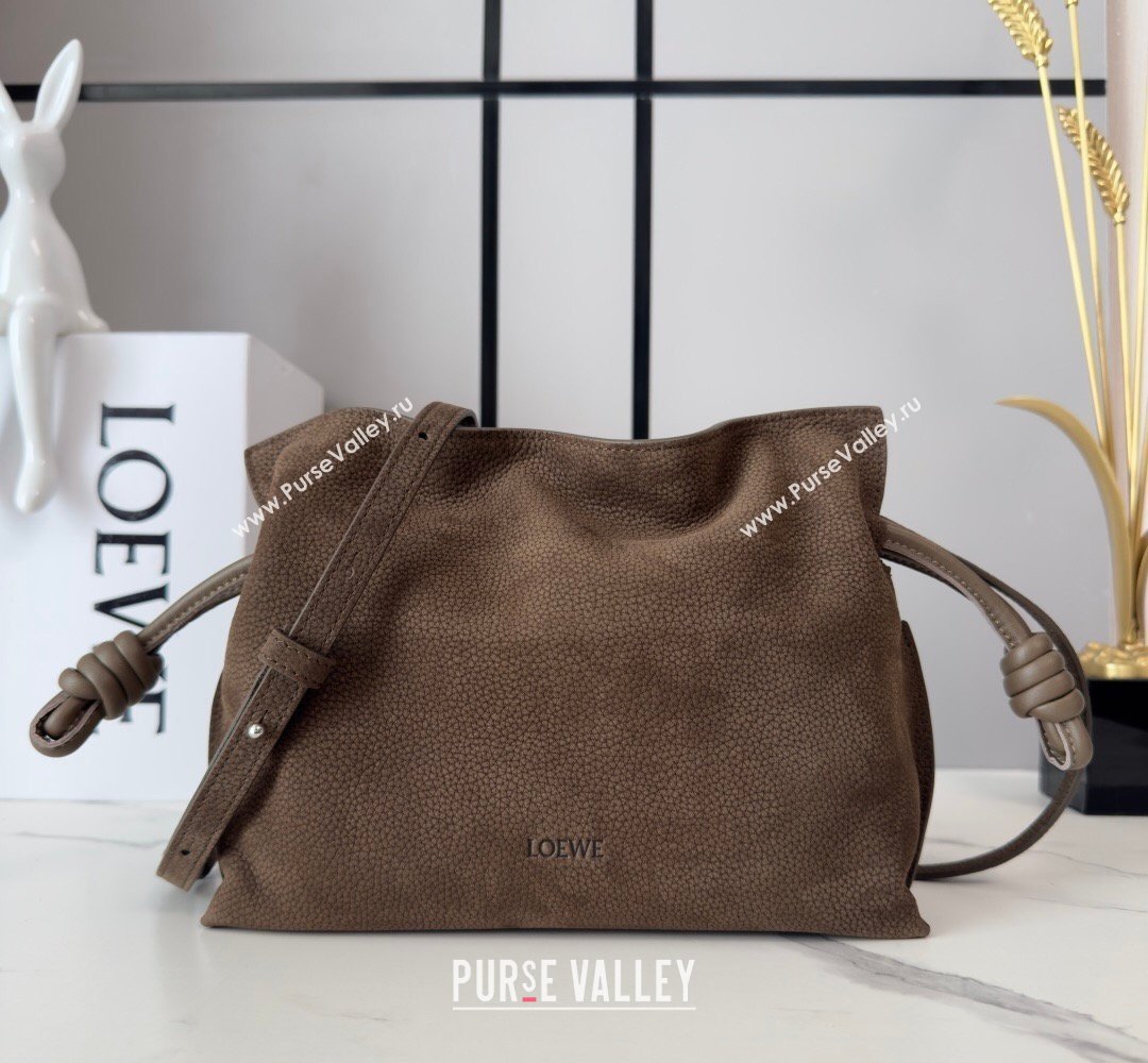 Loewe Flamenco Mini Clutch in Grained Nubuck Leather Tundra 2026 266355 (Ys-260407067)