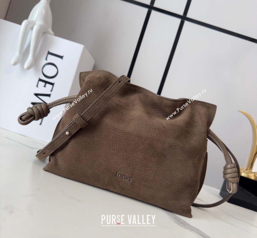 Loewe Flamenco Mini Clutch in Grained Nubuck Leather Tundra 2026 266355 (Ys-260407067)