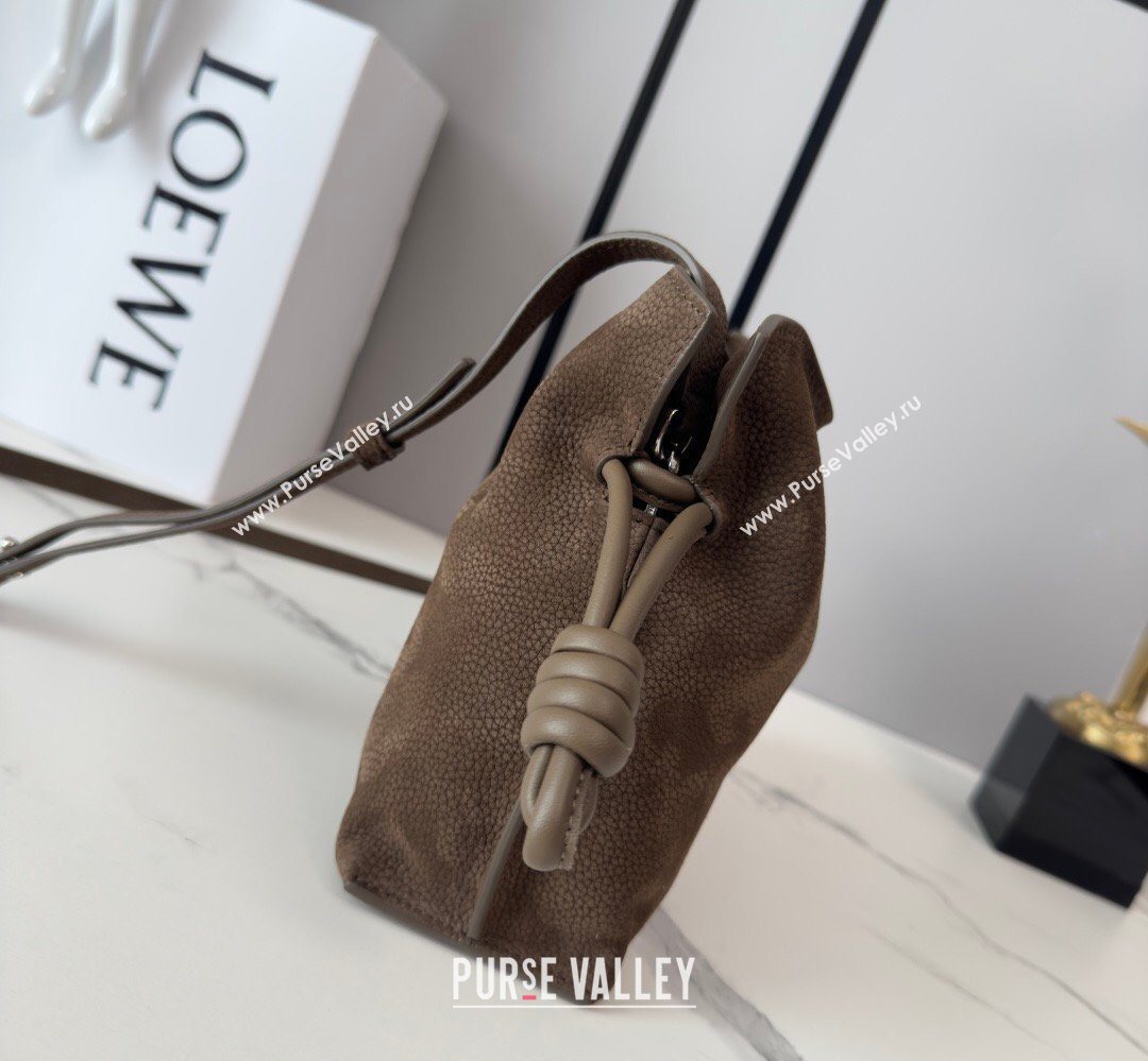 Loewe Flamenco Mini Clutch in Grained Nubuck Leather Tundra 2026 266355 (Ys-260407067)