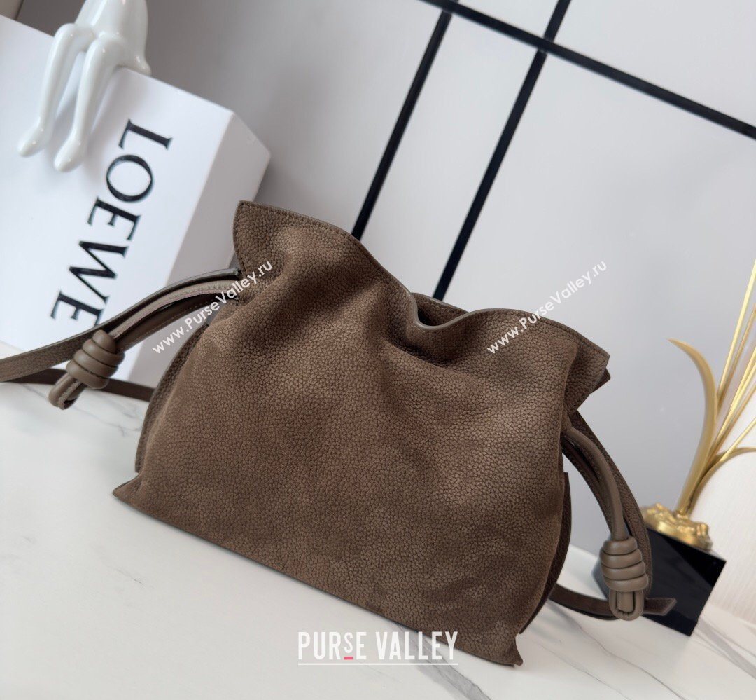 Loewe Flamenco Mini Clutch in Grained Nubuck Leather Tundra 2026 266355 (Ys-260407067)