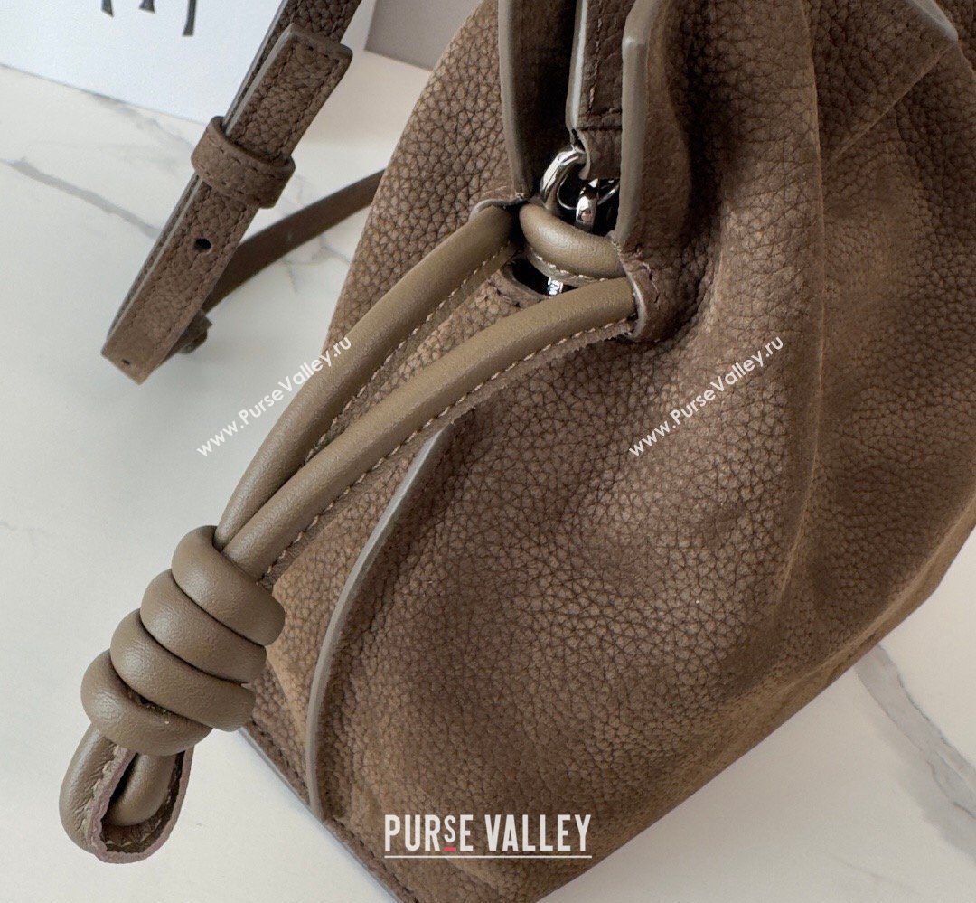 Loewe Flamenco Mini Clutch in Grained Nubuck Leather Tundra 2026 266355 (Ys-260407067)