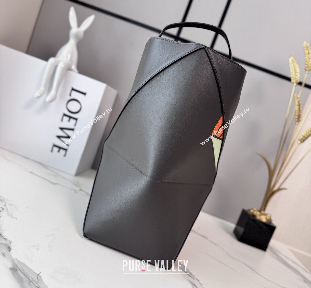 Loewe Medium Nappa Leather Futurist Cat Puzzle Fold Tote Bag Dark Grey 2026 (Ys-260407065)