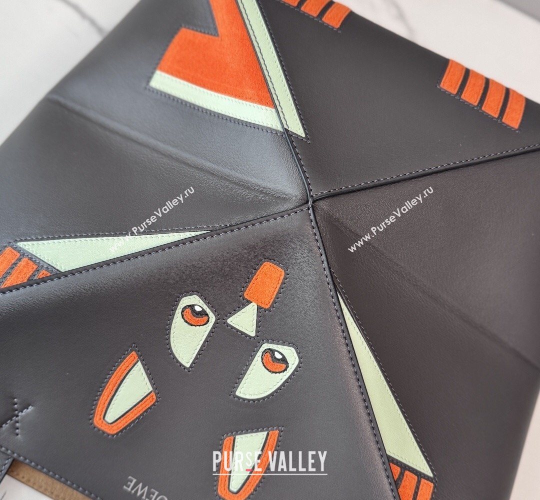 Loewe Medium Nappa Leather Futurist Cat Puzzle Fold Tote Bag Dark Grey 2026 (Ys-260407065)