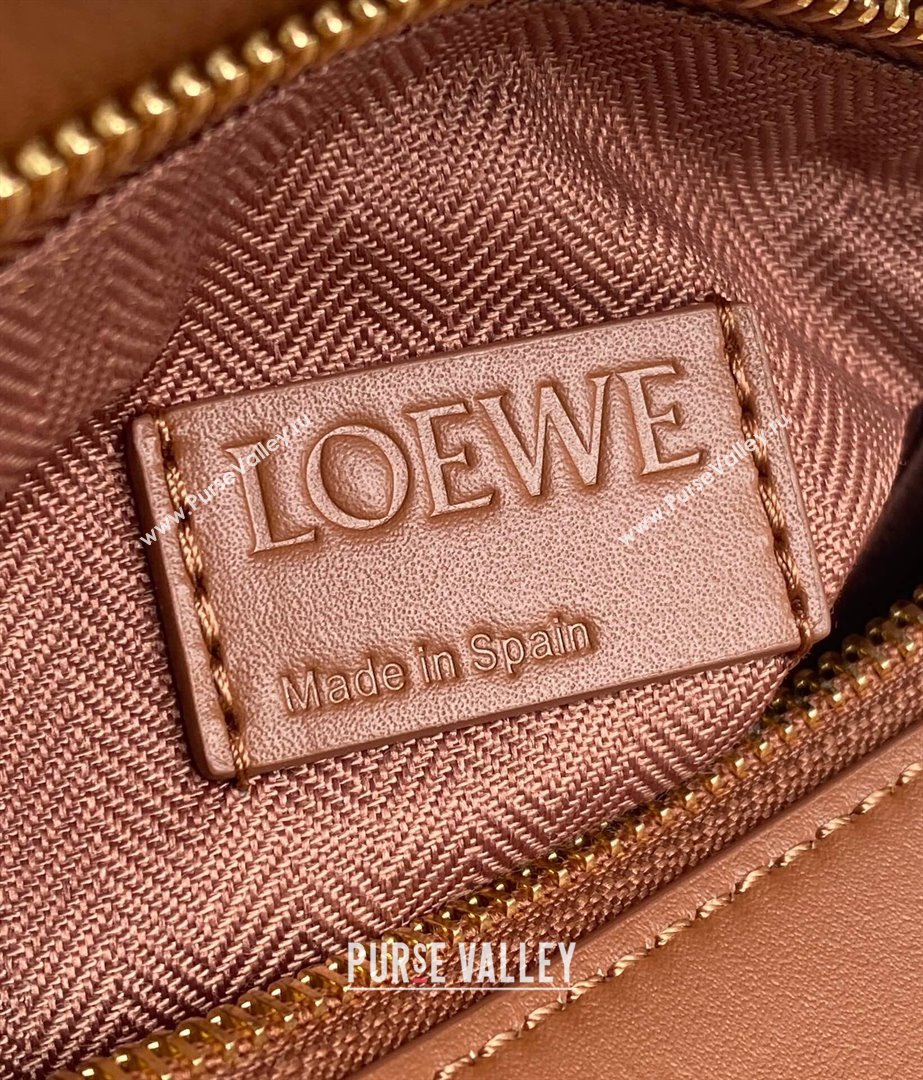 Loewe Small Puzzle bag in Satin Calfskin with Wide Leather Strap Caramel Brown 2024 (Ys-240202075)