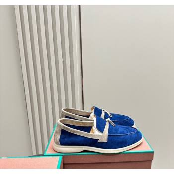 Loro Piana Bicolor Suede Loafers Blue/Beige 2024 0606 (KL-240606078)