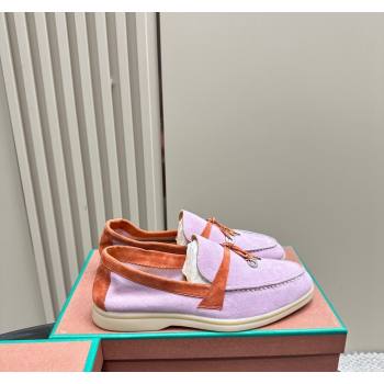 Loro Piana Bicolor Suede Loafers Purple/Orange 2024 0606 (KL-240606079)