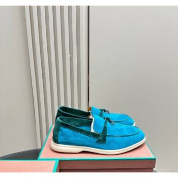 Loro Piana Bicolor Suede Loafers Blue/Green 2024 0606 (KL-240606086)