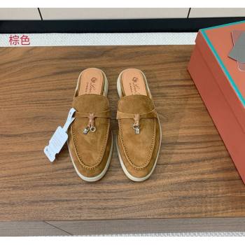 Loro Piana Suede Flat Mules Brown2 2024 0812 (MD-240812052)