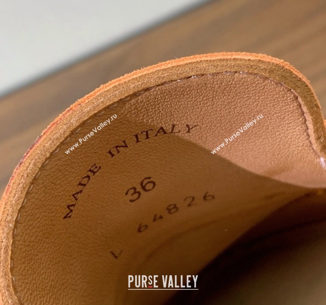 Loro Piana Suede Flat Mules Pale Orange 2024 0812 (MD-240812060)