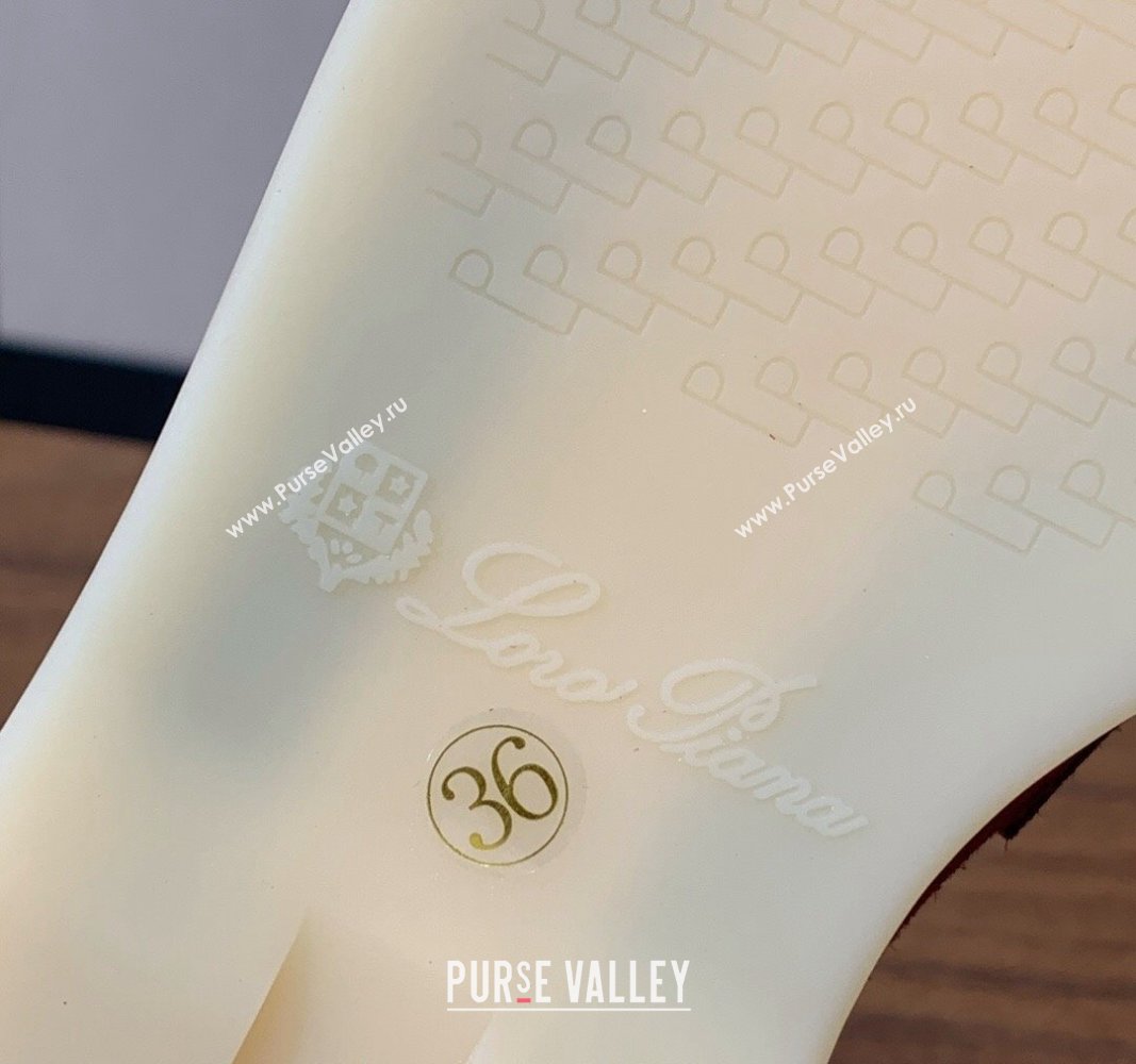 Loro Piana Suede Flat Mules Dark Burgundy 2024 0812 (MD-240812063)