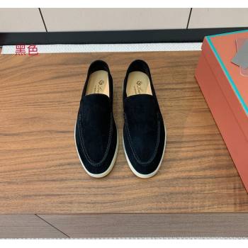 Loro Piana Suede Flat Loafers Black 2024 081202 (MD-240812085)