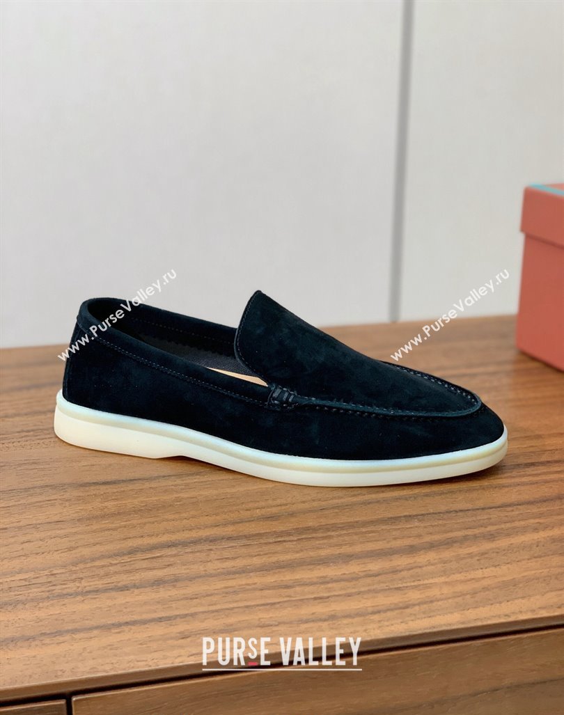 Loro Piana Suede Flat Loafers Black 2024 081202 (MD-240812085)