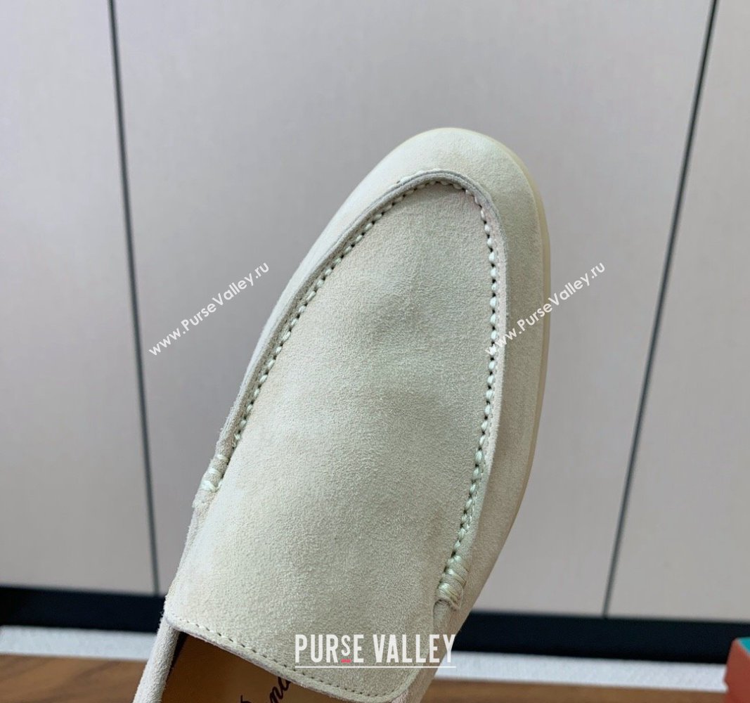 Loro Piana Suede Flat Loafers Pale Grey 2024 081202 (MD-240812066)