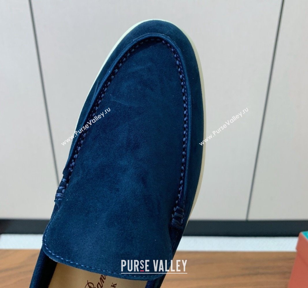 Loro Piana Suede Flat Loafers Deep Blue 2024 081202 (MD-240812067)