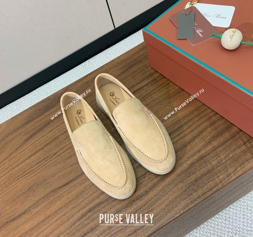 Loro Piana Suede Flat Loafers 387Apricot 2024 081202 (MD-240812069)