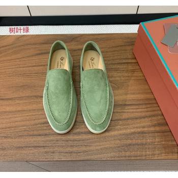 Loro Piana Suede Flat Loafers Leaf Green 2024 081202 (MD-240812070)