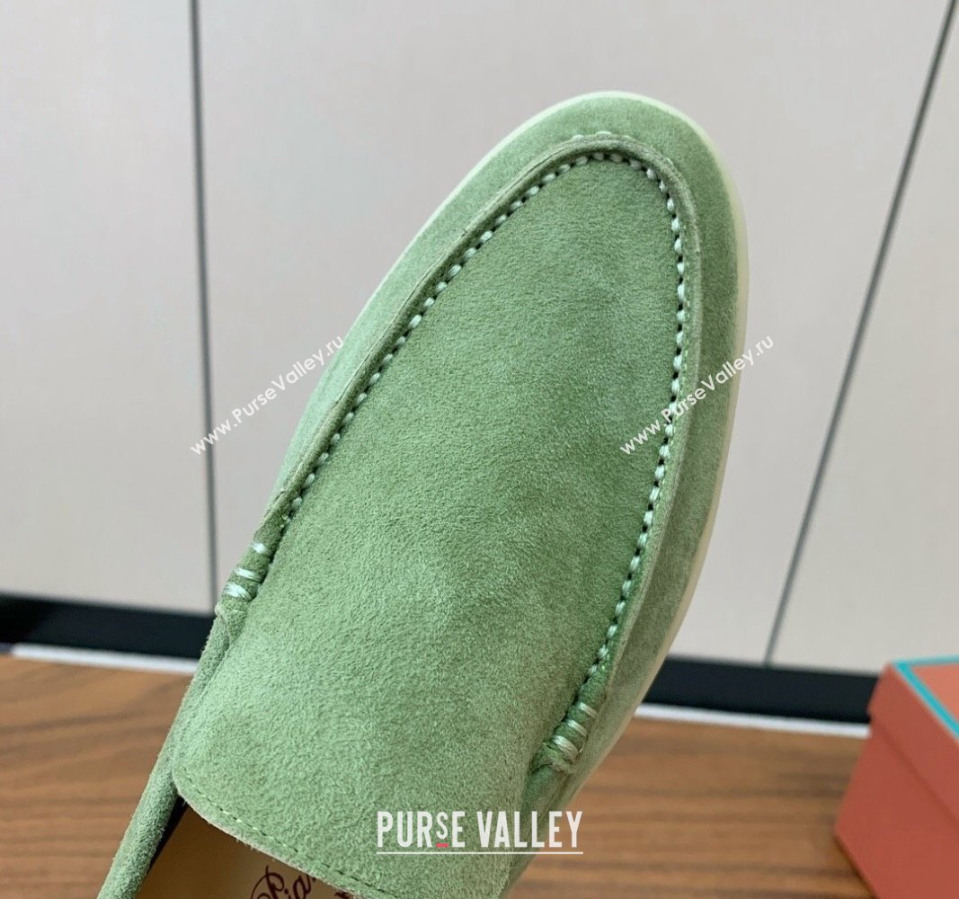 Loro Piana Suede Flat Loafers Leaf Green 2024 081202 (MD-240812070)