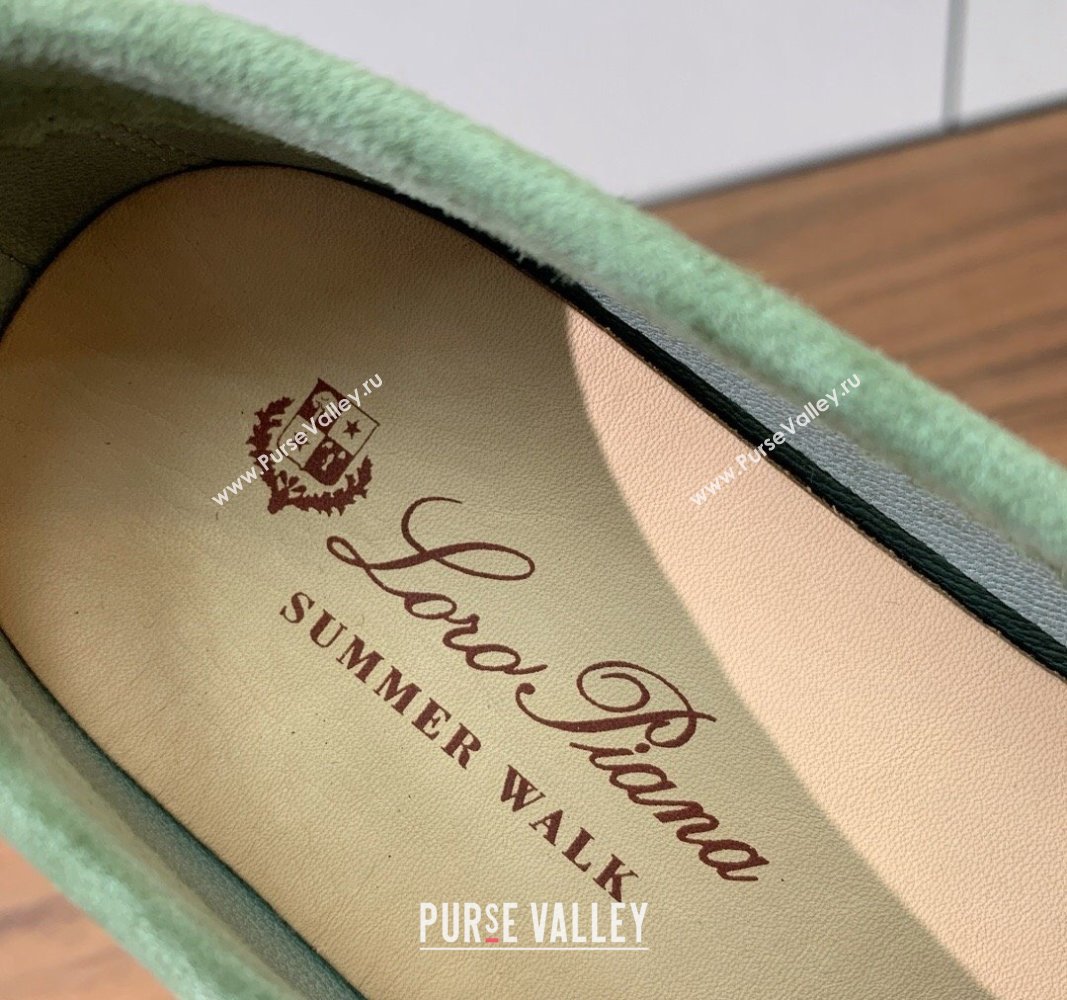 Loro Piana Suede Flat Loafers Leaf Green 2024 081202 (MD-240812070)