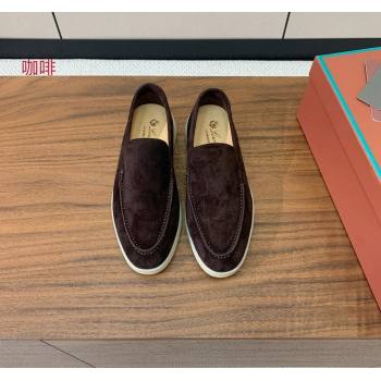 Loro Piana Suede Flat Loafers Cofee Brown 2024 081202 (MD-240812074)